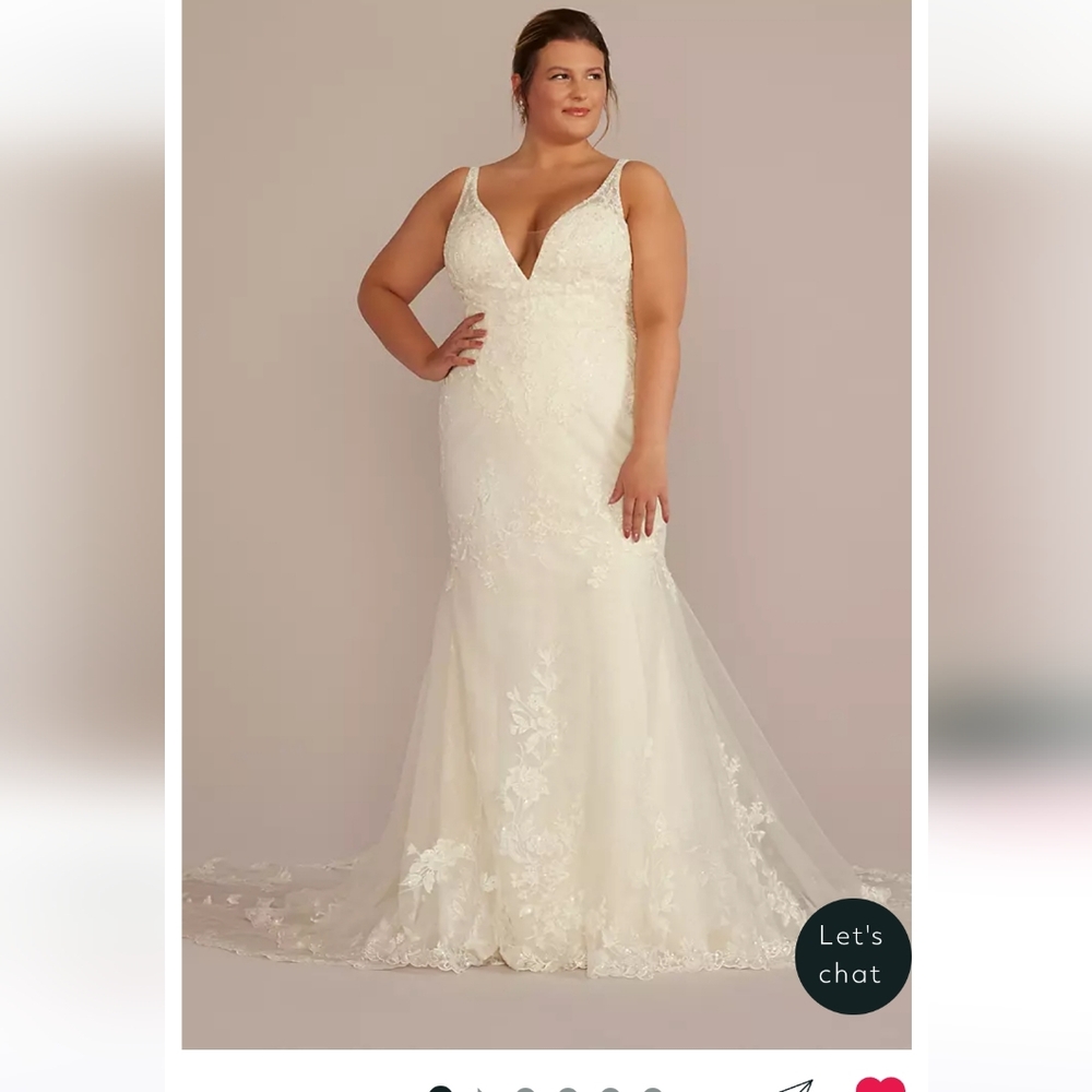 David's Bridal White Lace Wedding Dress